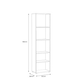 Knihovňa Nipo 50x181x29 cm, dub sonoma, rozmery