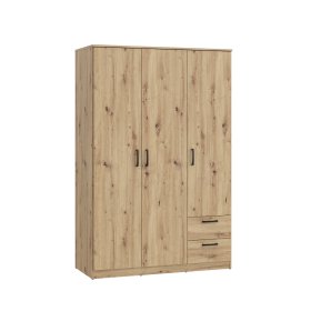 Šatníková skriňa Nipo so zásuvkami 122x185x53 cm, dub artisan