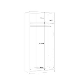 Šatníková skriňa Nipo 82x185x53 cm, dub sonoma, rozmery
