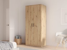 Šatníková skriňa Nipo 82x185x53 cm, dub artisan, interiér