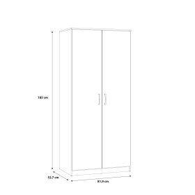 Šatníková skriňa Nipo 82x185x53 cm, dub sonoma, rozmery