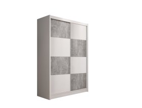 Šatníková skriňa Duna s posuvnými dverami 150x215x61 cm, biela a šedá