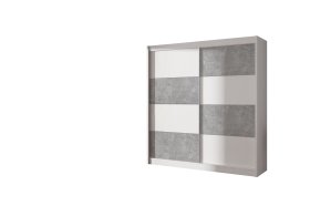 Šatníková skriňa Duna s posuvnými dverami 203x215x61 cm, biela a šedá
