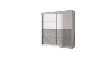 Šatníková skriňa Duna s posuvnými dverami 203x215x61 cm, biela a šedá