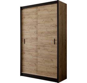 Šatníková skriňa Mulet s posuvnými dverami 150x215x61 cm, čierna