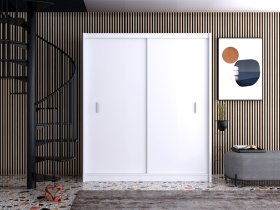 Šatníková skriňa Mulet s posuvnými dverami 180x215x61 cm, biela, interiér