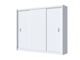 Šatníková skriňa Mulet s posuvnými dverami 250x215x61 cm, biela