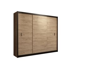 Šatníková skriňa Mulet s posuvnými dverami 250x215x61 cm, čierna