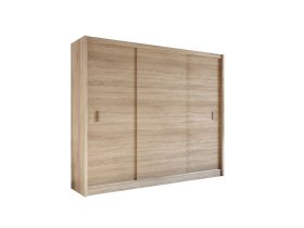 Šatníková skriňa Mulet s posuvnými dverami 250x215x61 cm, dub sonoma