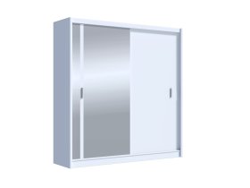 Šatníková skriňa Oskol s posuvnými dverami 203x215x61 cm, biela