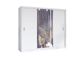 Šatníková skriňa Oskol s posuvnými dverami 250x215x61 cm, biela