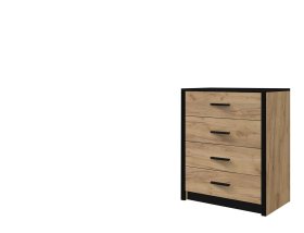 Komoda Oskol 80x83x42 cm, dub kraft a čierna